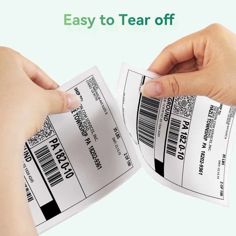 iDPRT Shipping Labels - 4x6 Thermal Direct Address Labels  Fan-Fold  Strong Adhesive  500 per Stack - Image 2